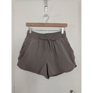 Abercrombie YPB Athletic Running Shorts Brown Taupe Elastic Athleisure Sporty M